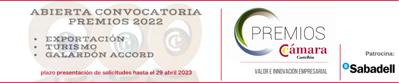 Convocatoria Premios 2022 Cmara de Comercio de Castelln