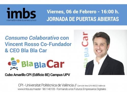 Vincent Rosso Co-Fundador y CEO de Bla Bla Car estar en la UPV el prximo 6 de Febrero