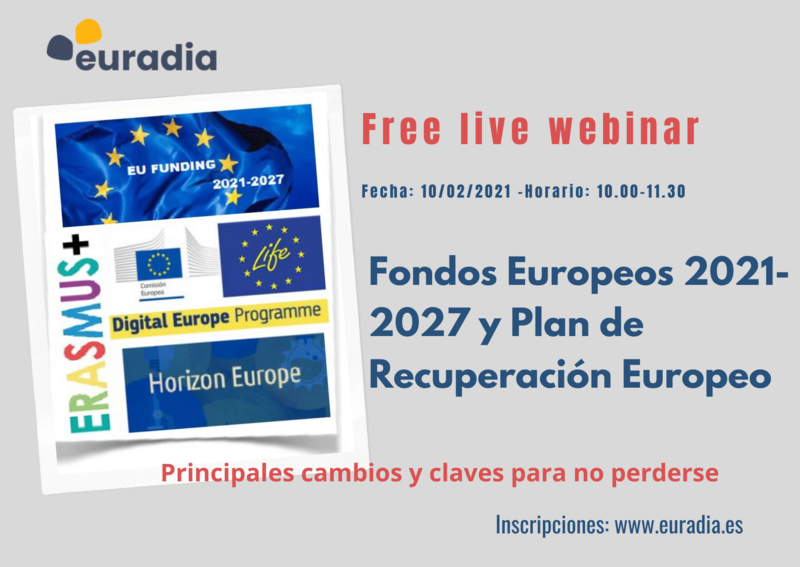 Free Live Webinar Fondos Europeos 2021-2027 y Plan de Recuperacin Europeo
