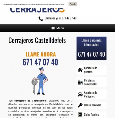Cerrajeros Castelldefels | Llegamos en menos de 20 minutos | Desde 20 ?