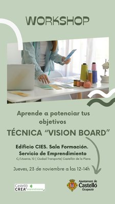 Workshop "Aprende a potenciar tus objetivos, técnica de Vision Board"