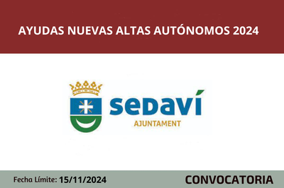 Ayudas nuevas altas de autnomos 2024 Sedav