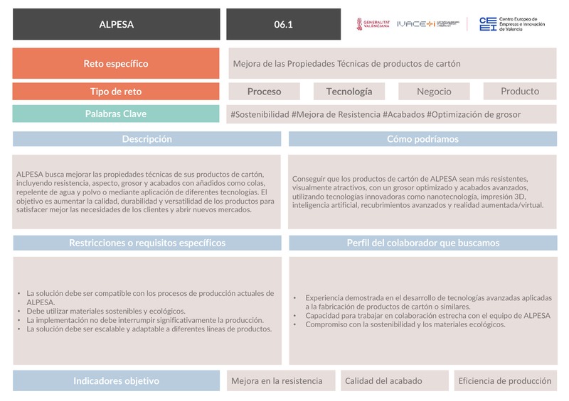 Reto Mejora de las Propiedades T�cnicas de productos de cart�n