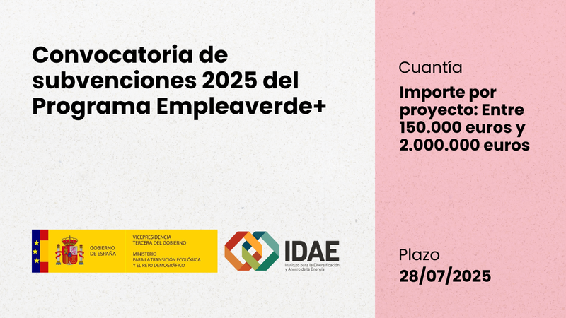 Convocatoria 2025 del Programa Empleaverde+