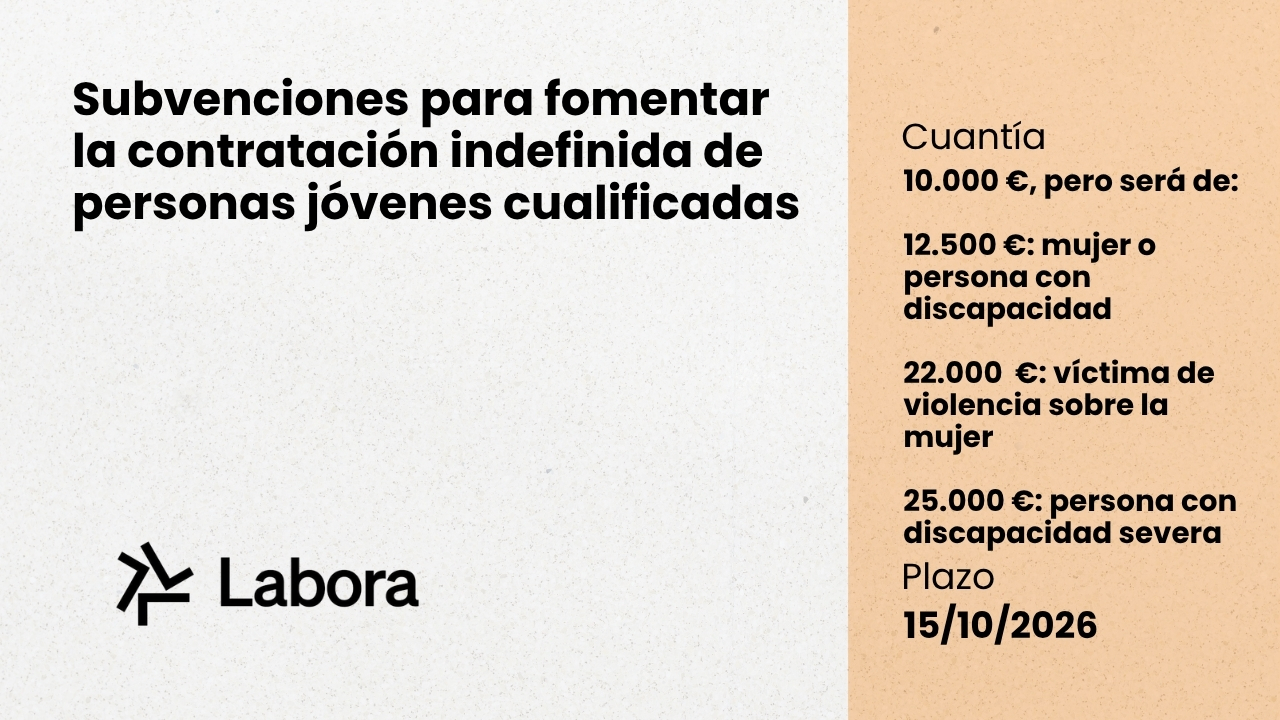Subvenciones para fomentar la contrataci�n indefinida de personas j�venes cualificadas