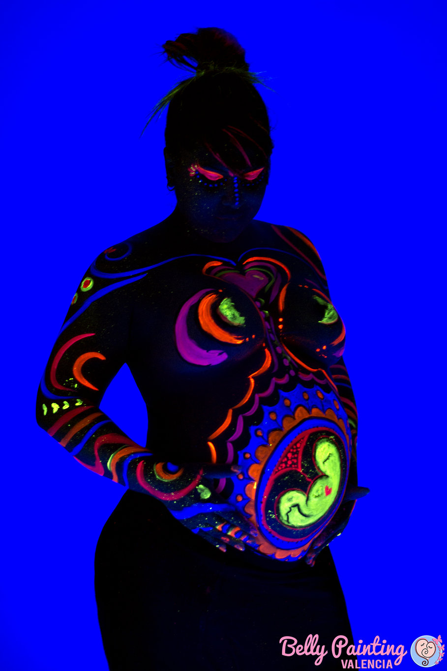 Belly Painting Mandala Neón