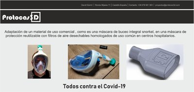 Convertir mscara de Snorkel en Equipo de Prevencin Individual (EPIs) y dispositivos CPAP