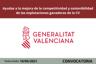 Ayudas a la mejora de la competitividad y sostenibilidad de las explotaciones ganaderas de la Comunitat Valenciana.