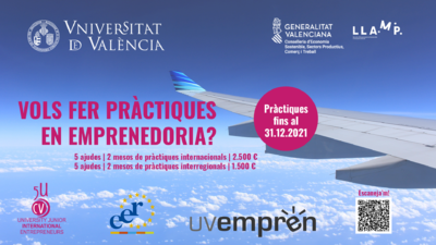 La UV y la Generalitat Valenciana destinan 20.000 € para realizar prácticas internacionales y nacionales de emprendimiento