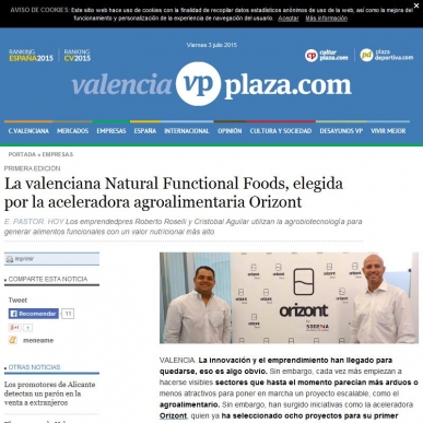 Natural Functional Foods, elegida por Orizont, la aceleradora agroalimentaria
